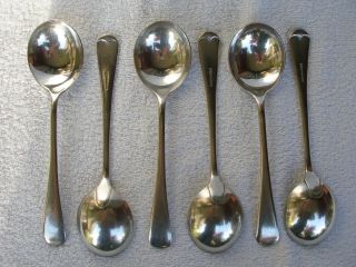 6 X Silver Plated Victorian Heavy Soup Spoons By S.  S.  P.  & Co.  Very Good Condition photo