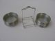 12 Vintage Sterling Silver And Glass Crystal Coaster Set In Holder Dishes & Coasters photo 1