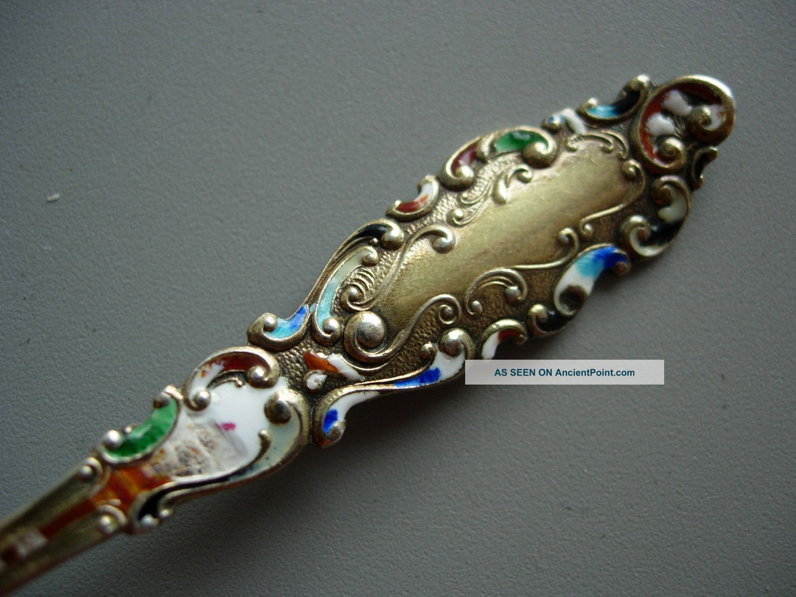 Gorham Whiting Silver Sterling Enameled Spoon Bon Bon Gorham, Whiting photo
