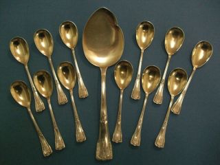 Art Nouveau Silver Dessert Spoons By German Silversmith Eugene Marcus C1900 photo