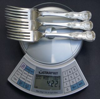 Set Of 6 Large & Heavy 422 Grams Sterling Silver Forks Kings Pattern photo