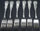 Set Of 6 Large & Heavy 422 Grams Sterling Silver Forks Kings Pattern Other photo 1