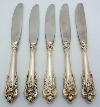 5 - Wallace Sterling Silver Butter Knives Grande Baroque photo
