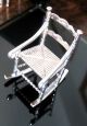 Miniature Solid Silver Furniture: Table & 7 Chairs (1 Rocking) By H Hooijkaas A+ Miniatures photo 2
