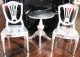 Miniature Solid Silver Furniture Table & 2 Shield - Back Chairs By S J Rose & Sons Miniatures photo 8