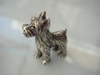 Miniature Solid Sterling Silver Hallmarked Scottish Scottie Terrier Dog photo