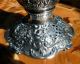 German 800 Silver Trumpet Form Bud Vase W/ Etched Glass Insert Cherubs Ornate Silver Alloys (.800-.899) photo 2