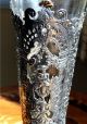 German 800 Silver Trumpet Form Bud Vase W/ Etched Glass Insert Cherubs Ornate Silver Alloys (.800-.899) photo 3