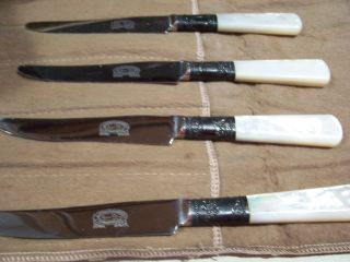 Vintage Lamson & Goodnow 4 Serving/butter Knives - M.  O.  P Handles Wsterling Bends photo
