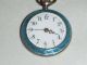 Antique Blue Enamel Ladies Hanging Watch On Bow Brooch Pocket Watches/ Chains/ Fobs photo 2