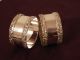 Pair Of Silver Napkin Rings With Raised Design.  Marked Birmingham 1907 Perfect Napkin Rings & Clips photo 1