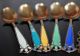 Finn Jensen Norway 6x Gold - Washed Sterling Silver Multicolored Guilloche Spoons Scandinavia photo 6