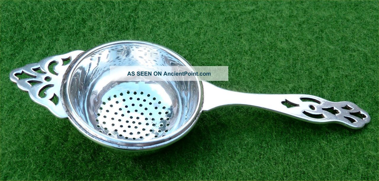 Old Solid Silver Tea Strainer - Birmingham 1931 - 1.  62oz Tea/Coffee Pots & Sets photo