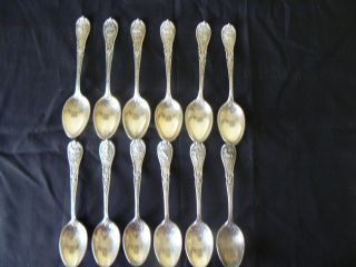 Antique 19th Century Gorham Sterling Silver Zodiac Spoons Complete 12 Spoon Set photo