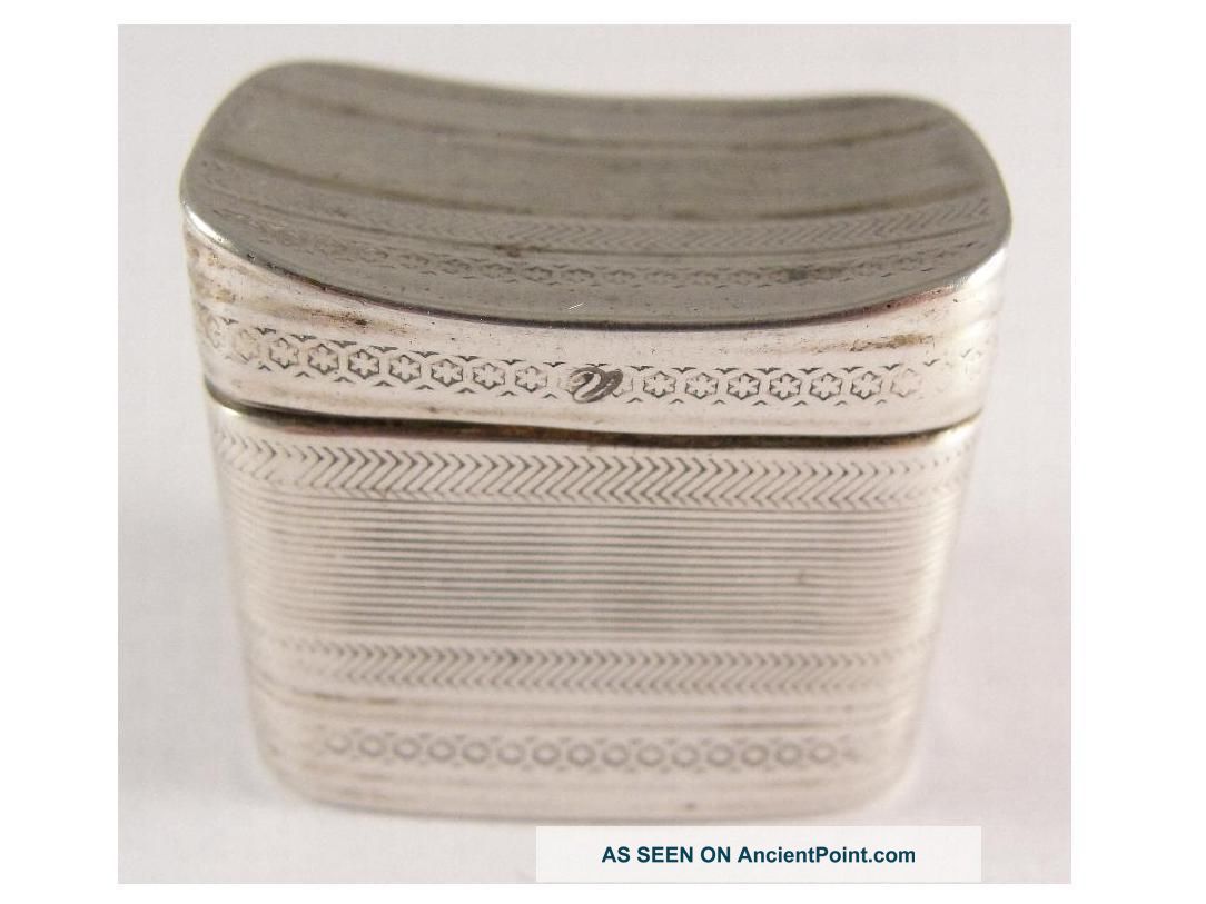 Dutch Late Georgian Silver Peppermint / Snuff Box.  Hallmarked 1830 Boxes photo