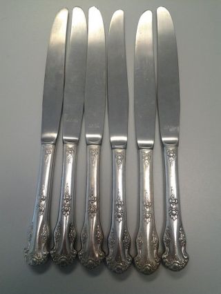 Set Of 6 Silverplate Knives - King Edward - 1950 ' S - Silverplate/stainless photo