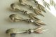 Set 12 19thc Engraved Antique Sterling Corn Cob Holders Other photo 2