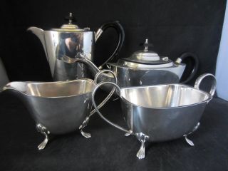 4 Piece Silver Plated Tea Set / Service - Water / Coffee Pot Teapot Jug & Bowl photo