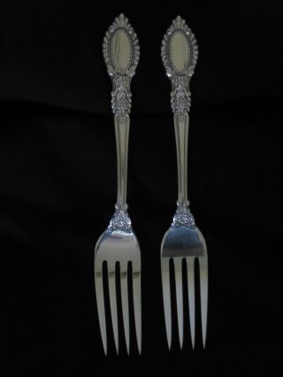Reed & Barton Guildhall Sterling Silver Dinner Forks Pair photo