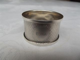 (22a) Hm Silver Edna Napkin Ring - Birm 1922 - Sterling photo
