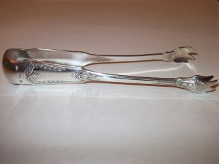 Solid Silver Sugar Tongs With Claw Ends And Both Sides Engraved photo