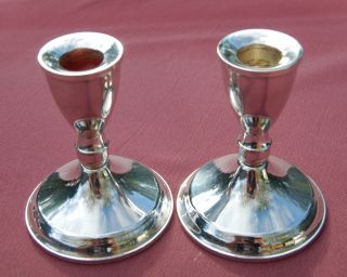 Sterling Set Of Two Candle Holders - Duchin photo