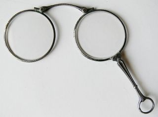 Antique Sterling Silver Folding Lorgnette Opera Glasses Spectacles photo