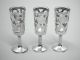 6 Vtg Sterling Silver & Glass Cordial Apertif Shot Glasses Mexico Cups & Goblets photo 2