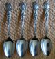Thanksgiving Special 4 Wallace Violet Sterling Silver Soup Dessert Spoons.  S Mono Wallace photo 2