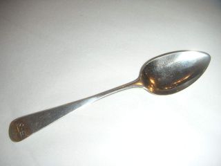 Antique Silver Old English Pattern Spoon With Good Gauge To Bowl By Jh C.  1800 photo