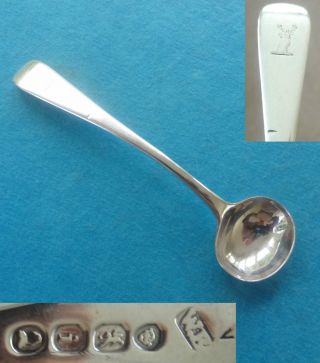 Antique - Sterling Silver Salt Spoon - London 1824 - William Bateman photo