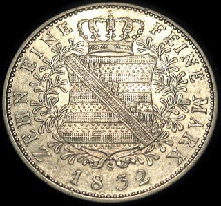 German States - Kingdom Of Saxony - Albertine 1832s Silver Thaler - Rare Coin photo