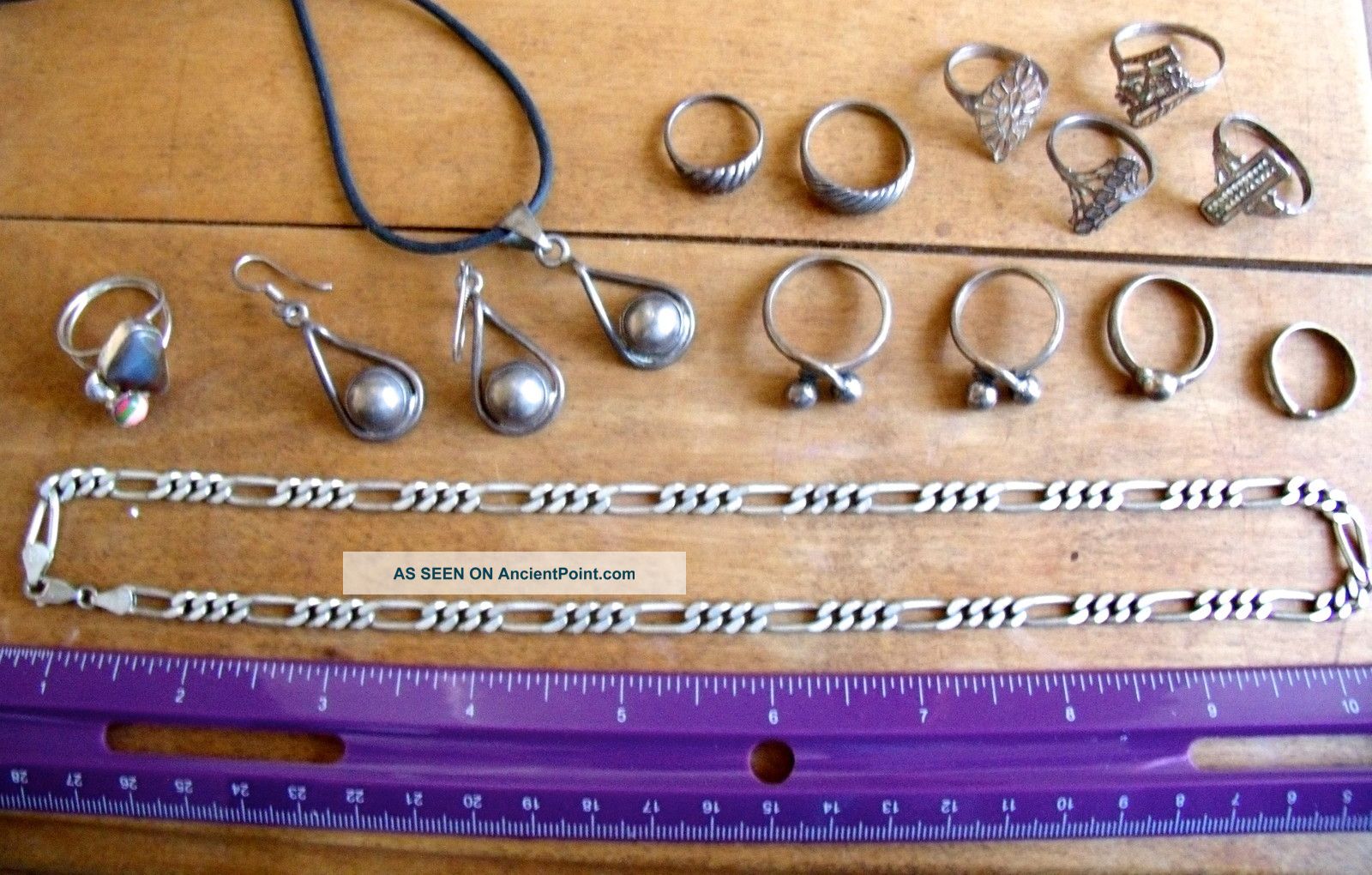Nr Sterling Silver Vintage Jewelry Scrap Wear Rings Heavy Chain Earrings Mixed Lots photo