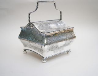 Late Victorian Silver Plated Tea/biscuit Caddy photo