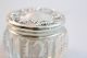 Circa 1900 Antique Sterling Silver Repousse Wallace & Sons Abp Cut Glass Jar Box Boxes photo 3
