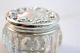 Circa 1900 Antique Sterling Silver Repousse Wallace & Sons Abp Cut Glass Jar Box Boxes photo 4