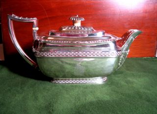 Very Heavy 1817 William Stroud Tea Pot,  3 - Piece Tea Set Georgian Sterling Silver photo