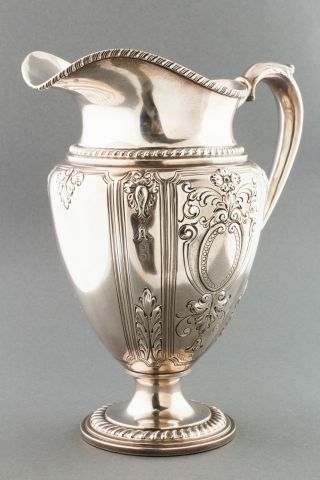 Whiting Sterling Silver Renaissance Vintage Hand Chased Water Pitcher Dated 1977 photo