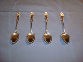 4 1847 Rogers Bros Charter Oak Soup Spoons photo