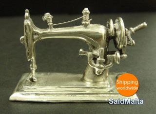 Miniature Sewing Machine 925 Sterling Silver photo