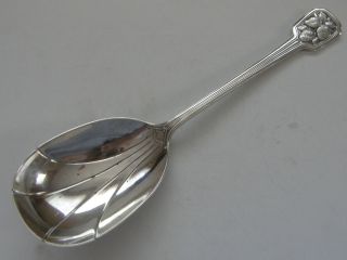 Large Tiffany & Co Sterling Silver Strawberry Serving Spoon 3.  97 Troy Oz photo