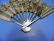 Exquisite Hand Chased Signed Japanese Sterling Silver Ohgi Fan Japan Miniatures photo 7