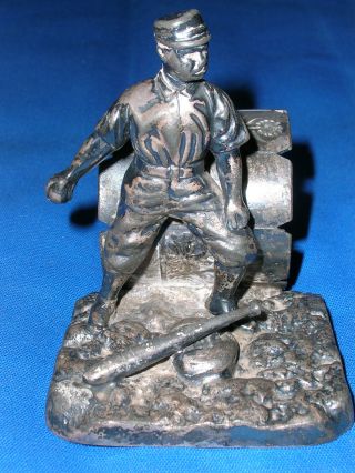 Antique Victorian Pairpoint Silverplate Baseball Player Napkin Ring Silver Plate photo