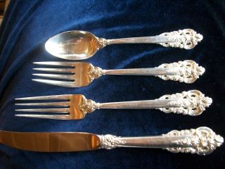 Wallace Grande Baroque Sterling Silver 4 Piece Place Setting photo