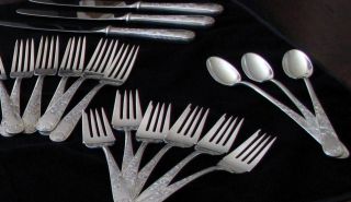 Highly Desirable S.  Kirk & Son Old Maryland 60 Piece Sterling Silver Flatware photo