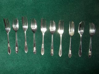 Shiffield England Set Of 10 Oyster Forks B G Ltd Epns And Ms Ltd Epns photo