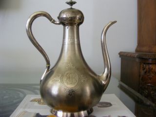 Rare 19thc Emile Hugo Sterling Silver French Tea Coffee Pot Teapot Empire Style photo