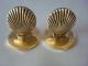 Tiffany Sterling Silver Pair Of Shell Name/place Card Holders - Gold Wash Other photo 1