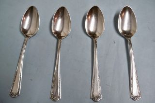 4 Louvre Dubarry Teaspoons - Classic 1914 Wallace Quality - Clean & Table Ready photo