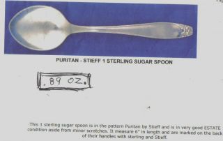 Puritan Stieff Sterling Sugar Spoon With Monogram photo